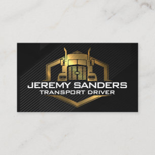 Gouden Semi Truck-logo Industrieel Visitekaartje