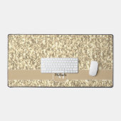 Gouden sepia glitter fonkelt Monogram Bureaumat (Keyboard & Muis)