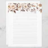 Gouden Sepia Rozen gevoerd briefpapier (Voorkant / Achterkant)