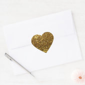 Gouden Sequins Glitz Hart Vorm Envelop Afdichtinge Hart Sticker (Envelop)