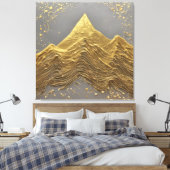 Gouden Sereniteit Canvas Afdruk (Insitu (Slaapkamer))