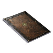 Gouden Shamrock St. Patrick's Day, Bruin leer Notitieboek (Rechterzijde)