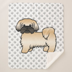 Gouden Shih Tzu met Zwarte Masker Knuffel Cartoon  Sherpa Deken