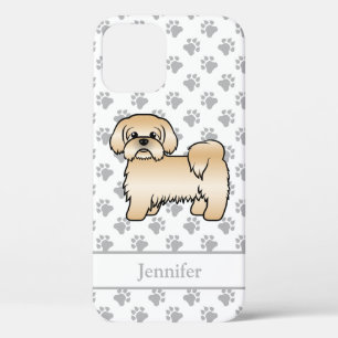 Gouden Shih Tzu Schattige Cartoon Hond & Naam iPhone 12 Pro Hoesje
