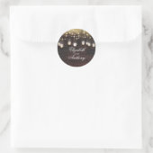 Gouden Shimmer en Mason Jar Lights Rustiek Ronde Sticker (Tas)