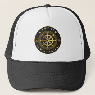 Gouden Ship Wheel Trucker Hoed Pet