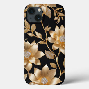 Gouden sieraden bloemenpatroon Elegant bloemontwer iPhone 13 Hoesje