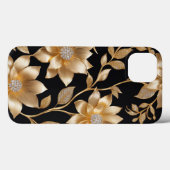 Gouden sieraden bloemenpatroon Elegant bloemontwer Case-Mate iPhone Case (Achterkant (horizontaal))
