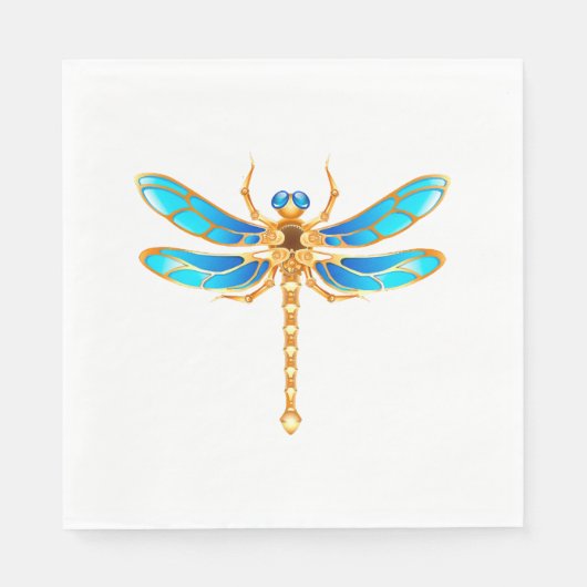Gouden sieraden libel insect vip fun vector afbeel servet (Voorkant)