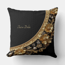 Gouden Sierbloemen Worp Kussen