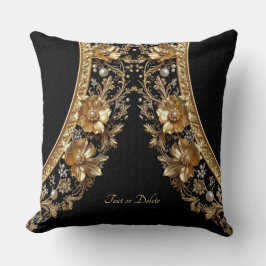 Gouden Sierbloemen Worp Kussen