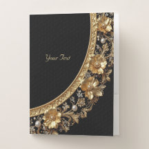 Gouden Sierbloemen Zakmap