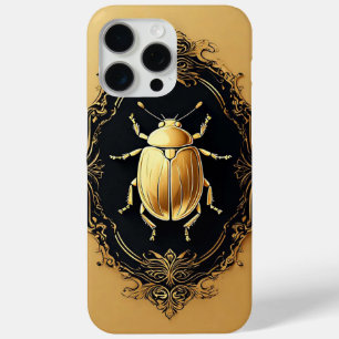 Gouden Sierkever op Decoratieve Achtergrond iPhone 15 Pro Max Hoesje
