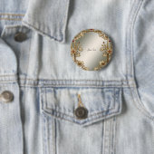 Gouden Sierlijke Bloem Knop Ronde Button 5,7 Cm (In situ)