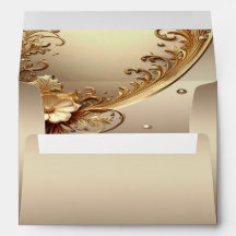 Gouden Sierlijke Bloemige Envelop