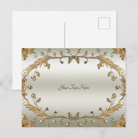 Gouden Sierlijke Briefkaart (Voorkant / Achterkant)