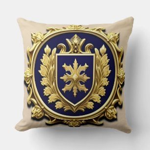 Gouden Sierlijke Kuif Elegante Middeleeuwse Geïnsp Kussen