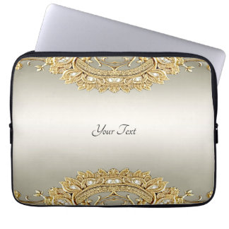 Gouden Sierlijke Laptophoes Laptop Sleeve