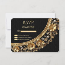 Gouden Sierlijke Lijst RSVP Kaart