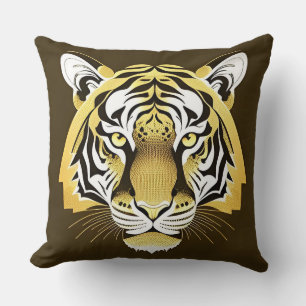 Gouden Sierlijke Tijger Kunstwerk Kussen