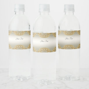 Gouden Sierlijke Waterfles Label Etiket