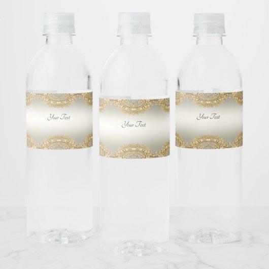 Gouden Sierlijke Waterfles Label Etiket (Flessen)