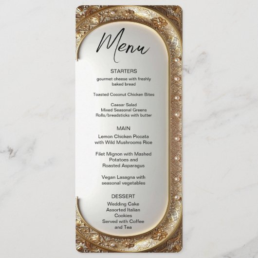 Gouden Sierlijst Menu (Voorkant)