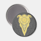 gouden siervlam magneet (Voorkant / Achterkant)