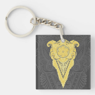 gouden siervlam sleutelhanger
