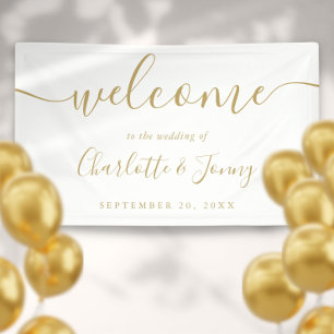 Gouden Signature Script Trouw Welkom Banner