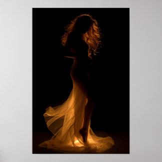 Gouden Silhouet Elegantie Kunst Poster