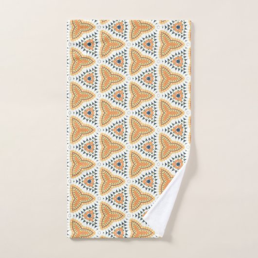 Gouden Sinaasappel Geo Pattern Bad Handdoek (Handdoek)