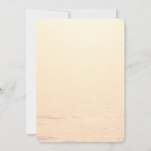 Gouden sinaasappel zomer zee golven bruiloft kaart (Achterkant)