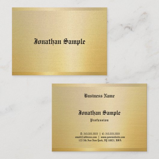 Gouden Sjabloon  Nostalgische Classic Look Visitekaartje (Voorkant / Achterkant)