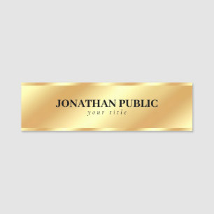 Gouden Sjabloon Professioneel Modern Elegant Custo Naamplaatje