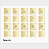 Gouden sjabloon Uw aangepaste tekst Script kalligr Vierkante Sticker (Vel)