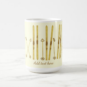 Gouden ski's Polen Ski Illustration Cream Koffiemok