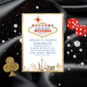 Gouden Skyline Las Vegas bruiloft Kaart