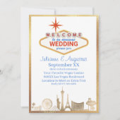 Gouden Skyline Las Vegas bruiloft Kaart (Voorkant)