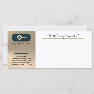 Gouden Sleutel Blauwe Spar Realtor Met Complimente