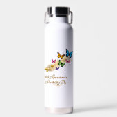 Gouden Sleutel en Vlinder Inspirerende Waterfles (Voorkant)