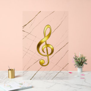 Gouden Sleutel Marmer Muurkunst Acryl Bord