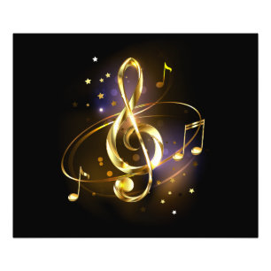 Gouden Sleutel Muziek Foto Afdruk