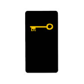 Gouden sleutel op zwart. Custom Etiket (Voorkant)