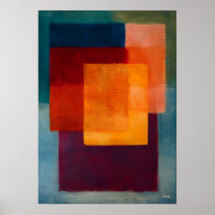 Gouden Sluier – Hemelse Kleurvelden Abstracte Wand Poster