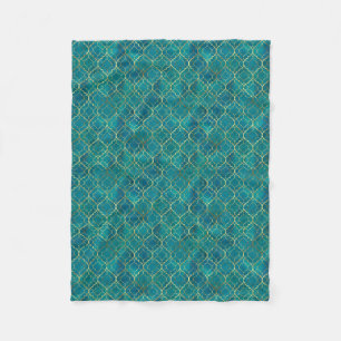 Gouden Smaragd Geometrie Fleece Deken