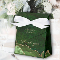 Gouden Smaragd Groene Agaat Bruiloft Favor Dozen