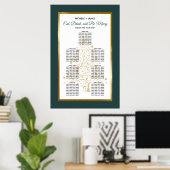 Gouden Smaragd Winter Bruiloft Zitplaats Grafiek Poster (Thuiskantoor)