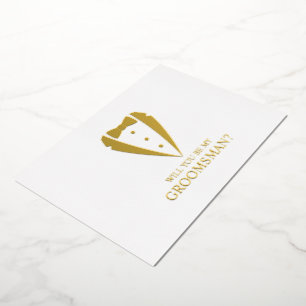 Gouden Smoking Pak Aanpassen Aanstaande Bruidsjonk Folie Uitnodiging
