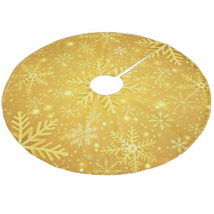 Gouden Sneeuw Fleece Kerstboom Rok